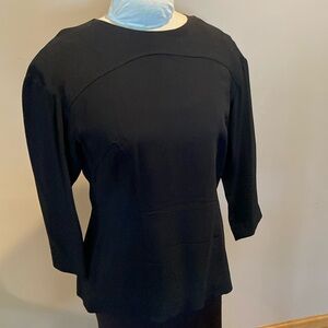 Three quarter length sleeve lined black blouse